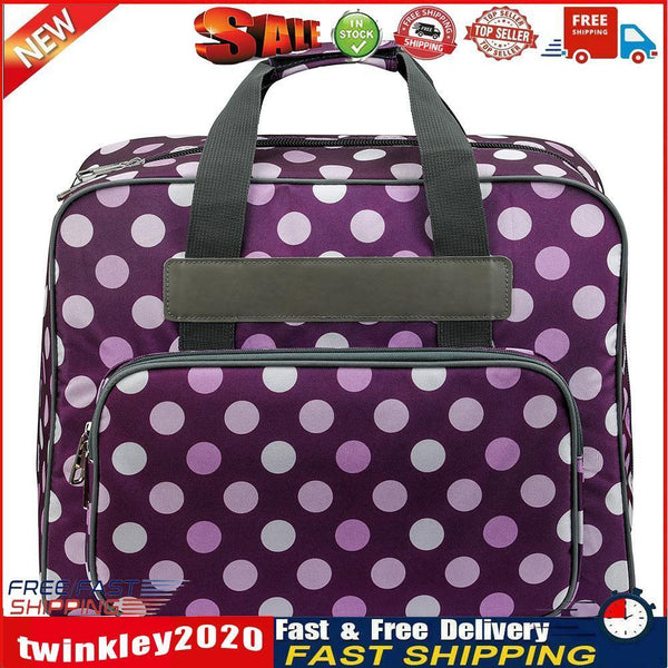Sewing Machine Handbag Crochet Kits Print Travel Carrying Case (Purple) Newly