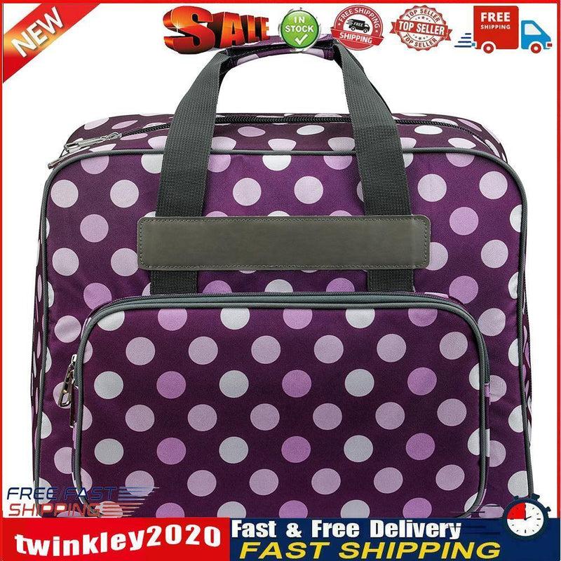 Sewing Machine Handbag Crochet Kits Print Travel Carrying Case (Purple) Newly