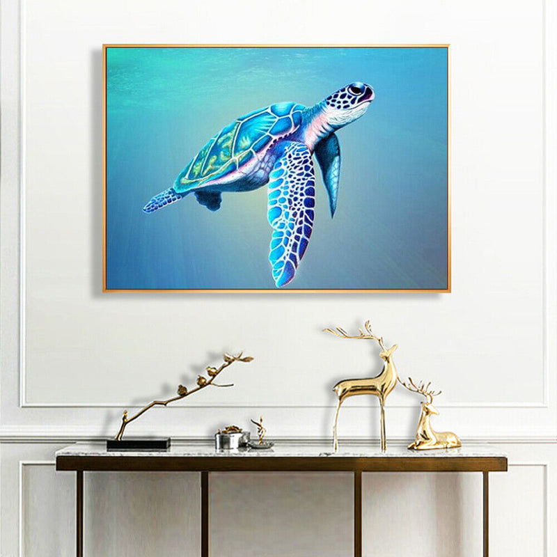 Oil Paint By Numbers Picture DIY Painting Turtle Animal Handmade Gift for Adults