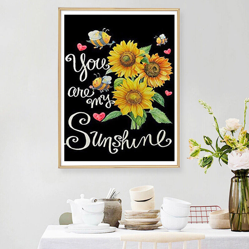 DIY Paint By Number Kit Sunflower No Frame for Home Hanging Art Decoration