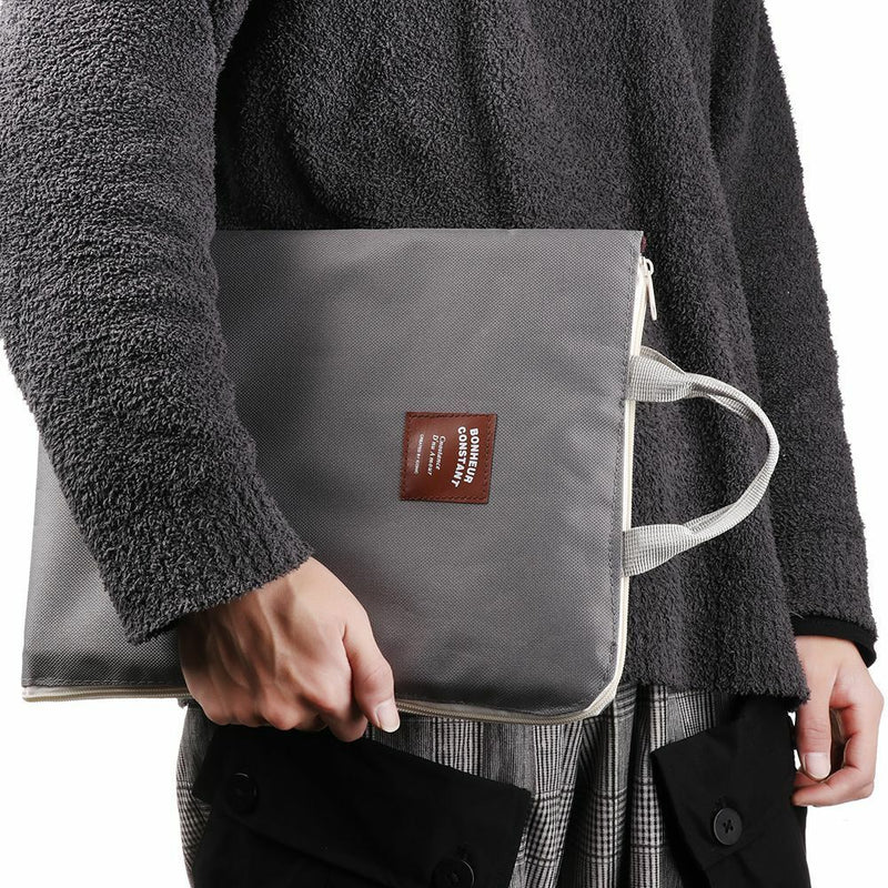 Zipper Document Bag A4 File Folder Paper Storage Business Briefcase