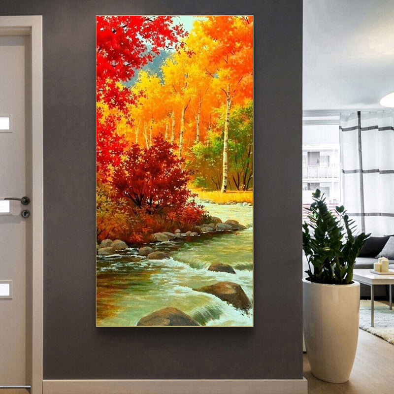 Autumn Maple Forest Oil Paint By Numbers Kits DIY Craft Coloring Home Drawing