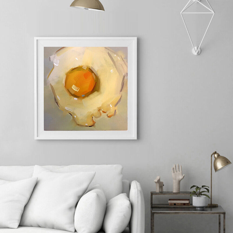 Hand Painted Oil Paint by Numbers DIY Poached Egg Drawing Wall Decoration Gift