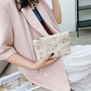 Fashion Women Woven Lace Flower Small Wallet Purse Casual Clutches (White)