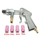 Sandblaster Air Siphon Feed Blast Gun with 1 Metal + 4 Ceramic Nozzle Tips Newly