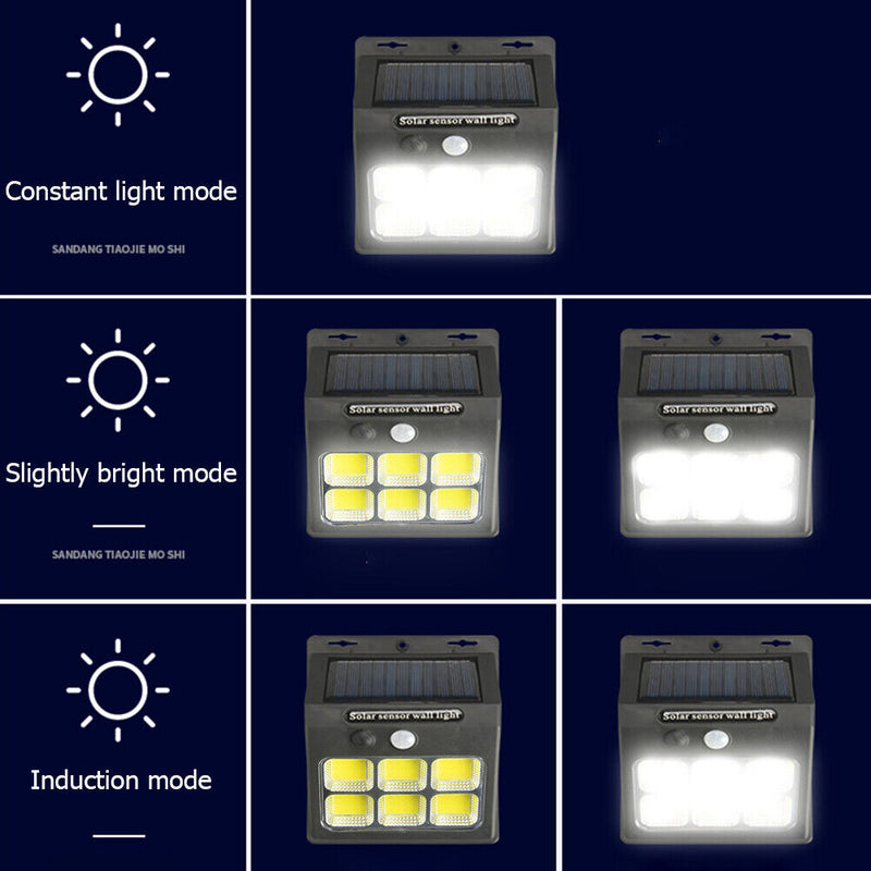 LED COB Solar Lights Outdoor Motion Sensor Waterproof Street Wall Lamps (A)