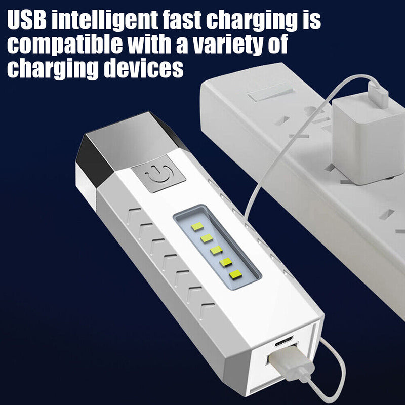 Portable COB LED Lights 500lm Outdoor Camping Power Bank Waterproof Flashlight