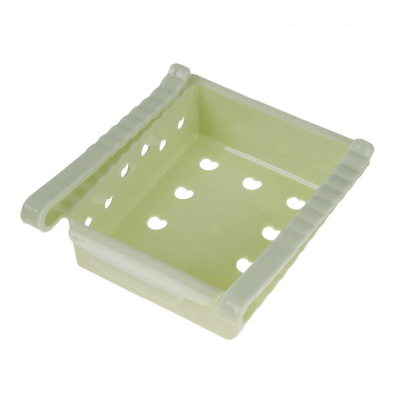 Drawer Refrigerator Storage Box Rack Holder Slide Fridge Organizer(Green)