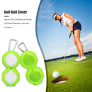 Sports Silicone Double Golf Ball Protective Cover with Carabiner (Green) Newly