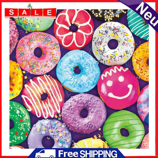 5D DIY Full Drill Round Shape Colored Donuts Rhinestone Diamond Drawing Decor