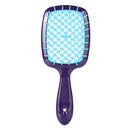 Wide Teeth Air Cushion Comb Scalp Massage Hollow Grid Airbag Brush (Purple)