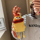 Cartoon Mobile Phone Handbag Sausage Mouth Crochet Crossbody Bag (Yellow)