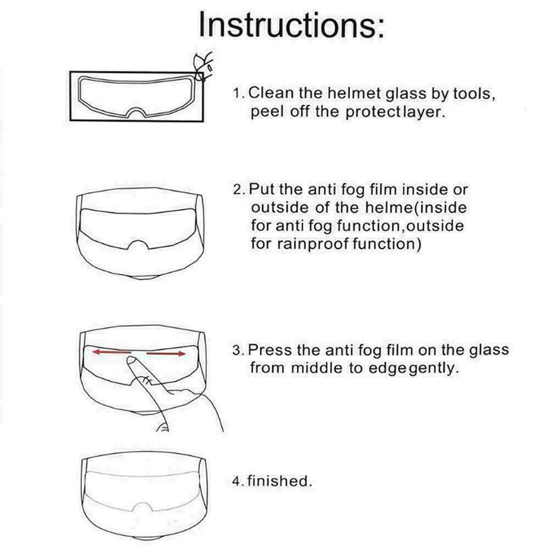 Motorcycle Helmet Waterproof Rainproof Anti-Fog Lens Clear Visor Film B1Y8 B6S2