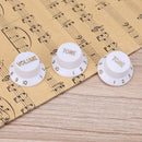 3pcs Plastic Electric Guitar Bass Volume Knob Potentiometer Caps (White)