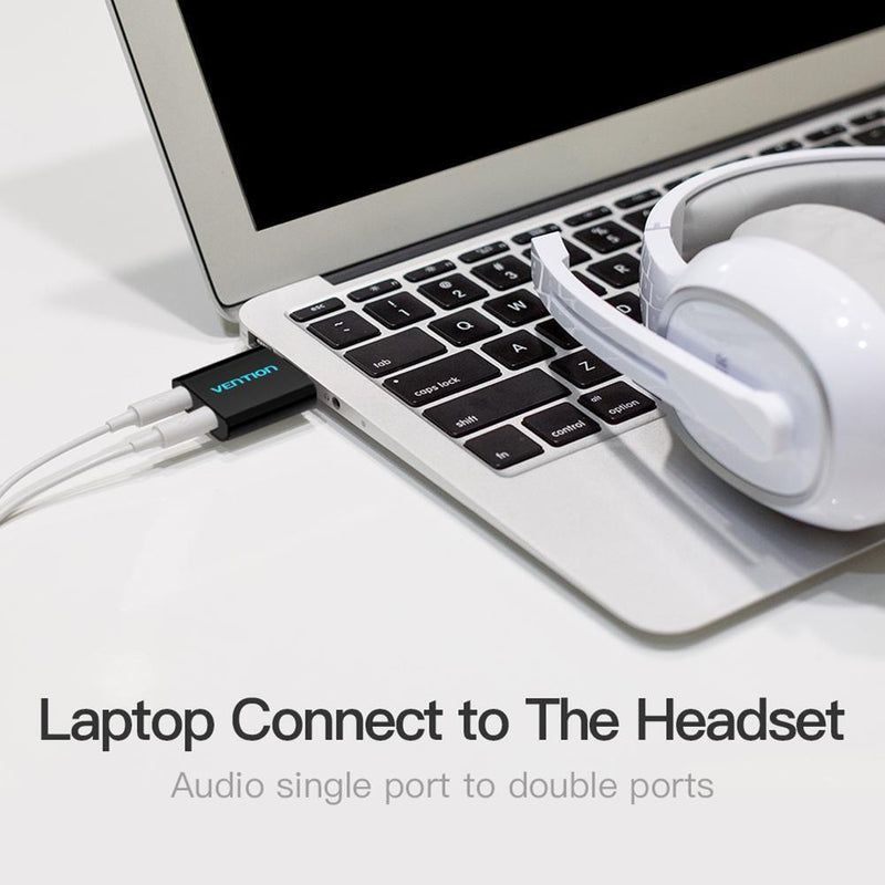 X/B Vention Sound Card for Microphone or Webcam, USB to 3.5mm Jack, e