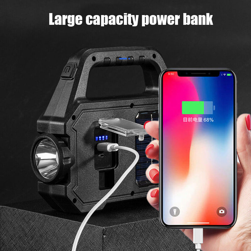 #A LED Electric Torch Non-Slip Waterproof Solar Multifunctional for Outdoor Camp