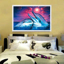 5D Two Dolphins Diamond Painting Embroidery DIY Cross Stitch Home Decor