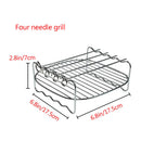 Double-layers Cooking Rack Stainless Steel Barbecue Tray Air Fryer Accessory