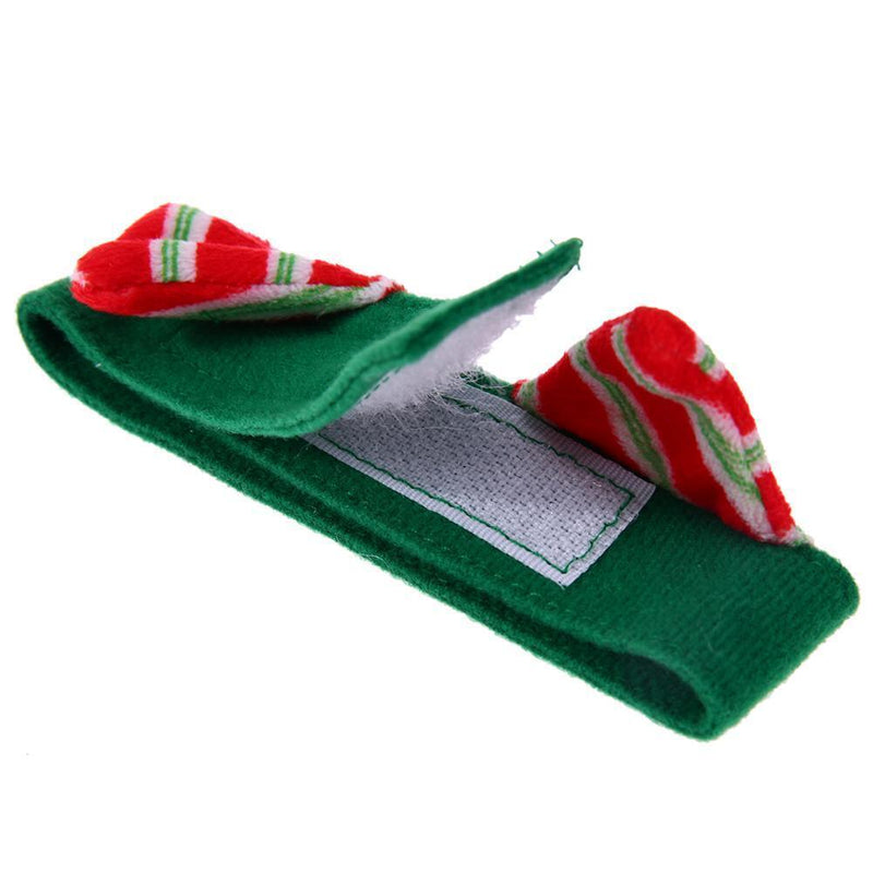 4pcs Set Pet Hat Warm Dogs Cats Christmas Green Hat + Chain +