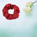 French Women Scrunchie Solid Leather Hair Tie Rope Holder Elastic Hair Rubber