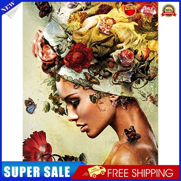 Elegant Women Oil Paint By Numbers Kits Canvas Picture Wall Art DIY (B711)