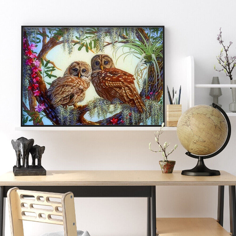 DIY Digital Picture Kit Owls Frameless Oil Painting By Number Handicraft Gifts