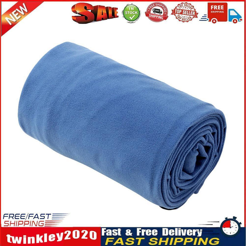 Portable Ultra-light Polar Fleece Sleeping Bag Liner Outdoor Warm (Blue) Newly