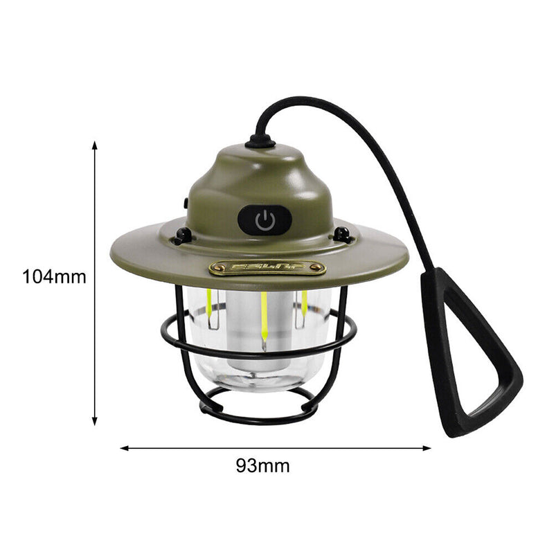 Retro LED Lantern Hanging Emergency Outdoor Tent Camping Light (Army Green)
