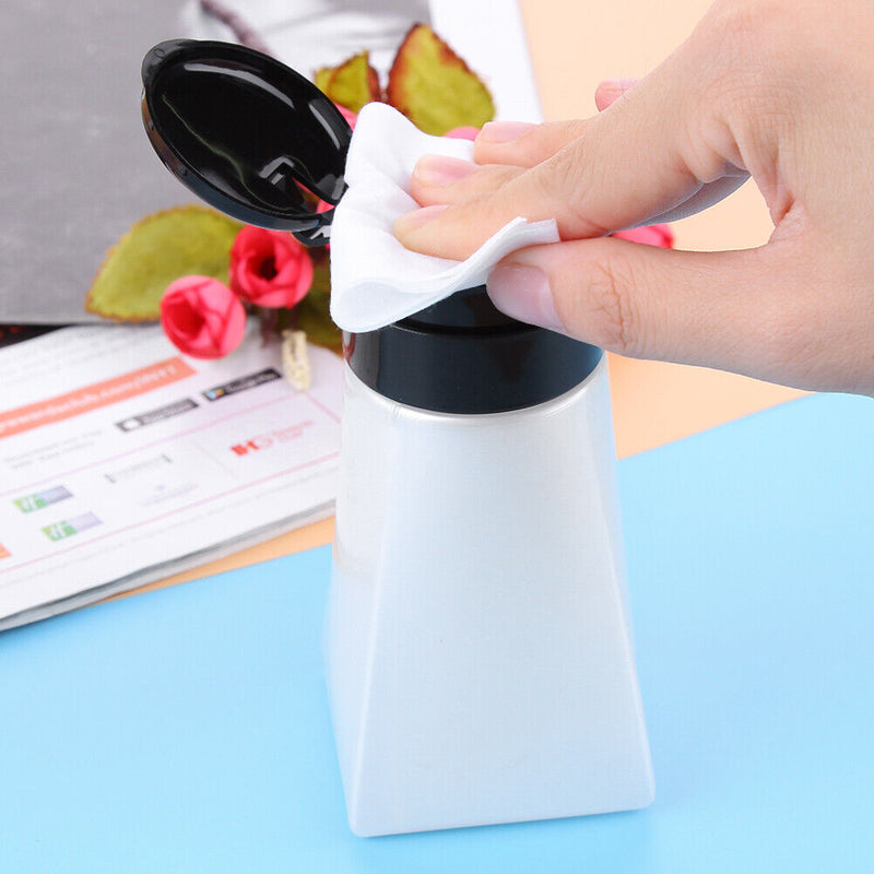 220ml Nail Polish Gel Remover Liquid Press Bottle Empty Lockable Pump Dispe