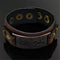 Wide Brown  Cuff Bracelet Leather Wristband Punk Snap Bracelet Wrap Bangle