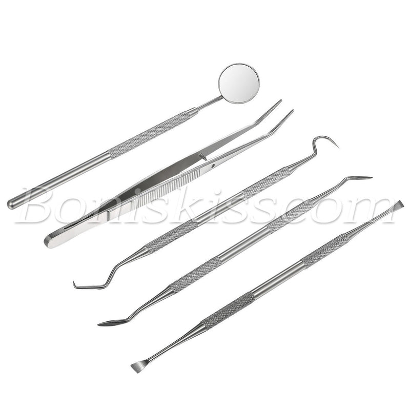 5pcs Pro Stainless Steel Oral Teeth Care Dental Hygiene Deep Cleaning Tool Set