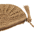 Tassels Beach Messenger Handbag Women Girl Crochet Straw Shoulder Bag/Khaki