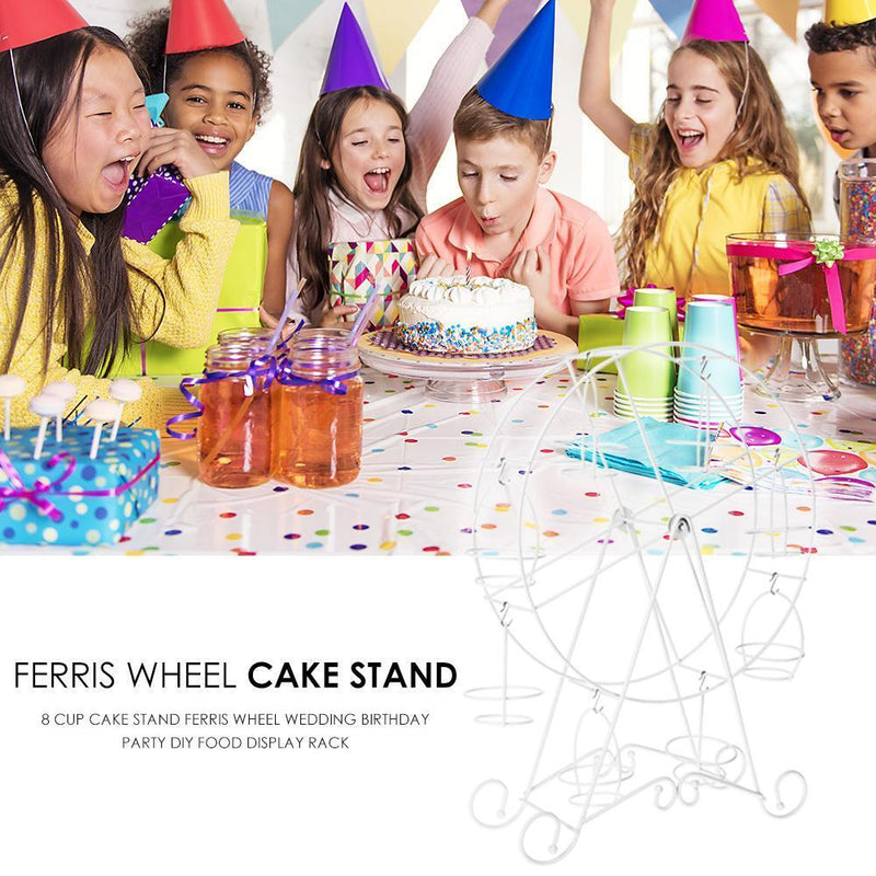 8 Cup Cake Stand Ferris Wheel Wedding Party Stainless Steel Food Display Rack