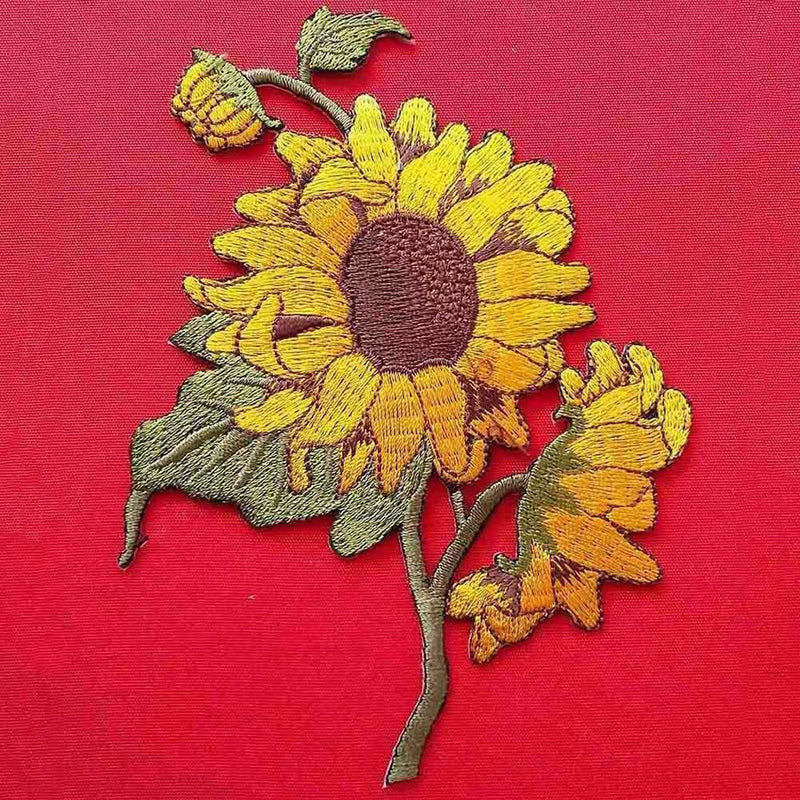 Sunflower Patch Cloth Bag Stickerei Applique Aufkleber Abzeichen-Patches Z0D6