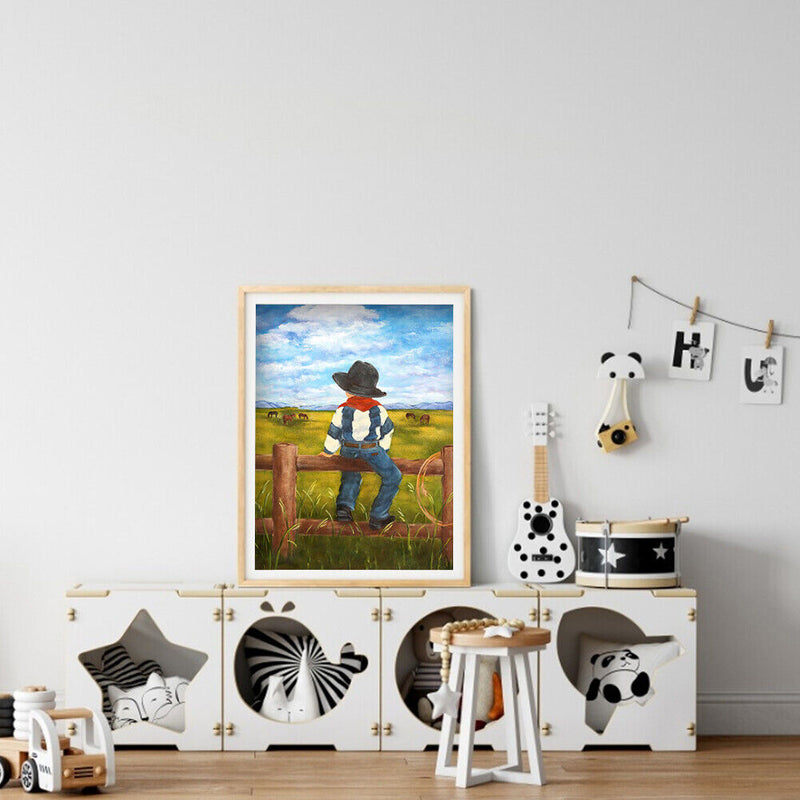 5D Diamond Painting DIY Cowboy Kid Full Round Drill Rhinestone Kit