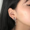 Woman Man Irregular Asymmetrical Cool Geometric Earrings Zircon Liquid Metal