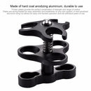 System Underwater Diving Triple Ball Clamp Flashlight Camera Bracket