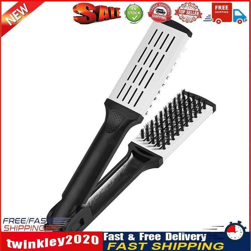 Straight Hair Comb V-Shaped Splint Comb Bristle Hair Straightening (White) Newly