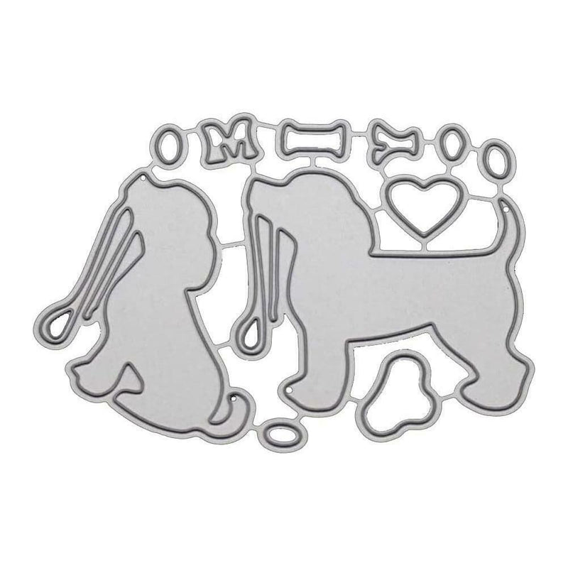 Adorable Dog Metal Cutting Template Card Making Stencil Decoration O7Q2