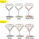 Clamp Heart Shape Photos Clips Table Numbers Holder Clamps Stand Place Card