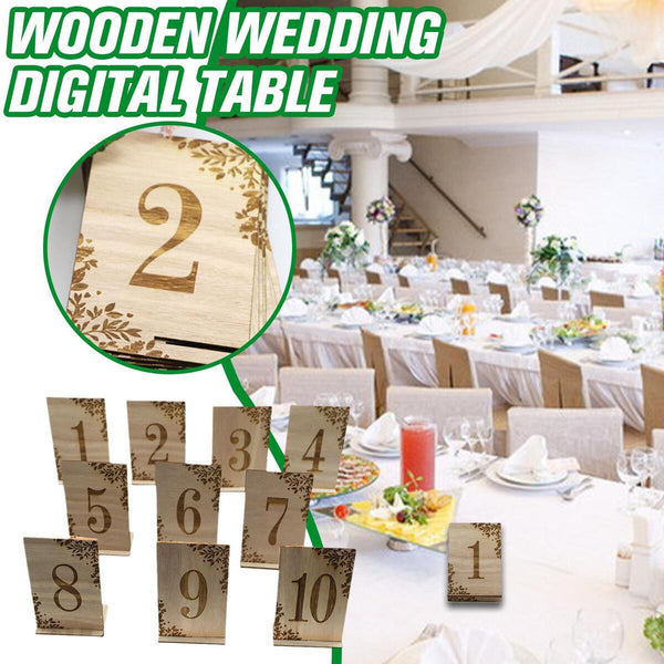 1-10 Rustic Wooden Wedding Table Numbers Decors Country Wedding Table Decor`