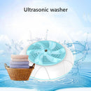 Mini Ultrasonic Turbo Washing Machine Removes Dirt Travel Washer (Cyan) Newly