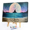 2 Panels Beach Hearts Moon Oil Paint By Numbers Wall Art Craft Home Decorat