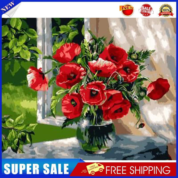 Oil Paint By Numbers Picture DIY Painting Flower Nature Painting Kit Tool