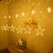 LED Curtain String Light 8Mode Star Moon Plug Night Light  (EU Warm Light)