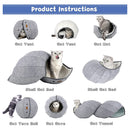 Foldable Cat Litter Box Breathable Kitten Pet Kennel Tunnel House (White) Newly