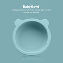 Kids Silicone Plate Baby Bowl with Suction Non-Slip BPA Free Dish (Green) Newly