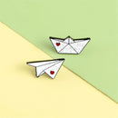 Lapel Pin Clothes Jewelry Badge Cartoon Brooch Boat Enamel Pins Paper Plane