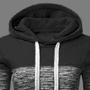 Stitching Women Long Sleeve Hit Color Autumn Leisure Hoodies (Black 2XL)