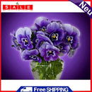 5D DIY Diamond Painting Purple Phalaenopsis Full Round Drill Mosaic Art Picture